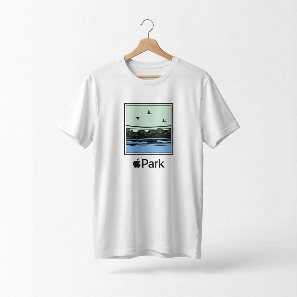 New! APPLE PARK Pond Shirt Visitor Center Exclusive Women Small Tech Nerd Casual